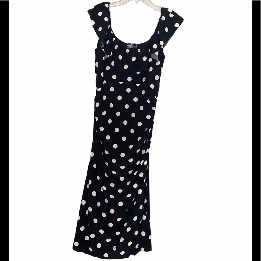 American Living mermaid polkadots dress black 8
